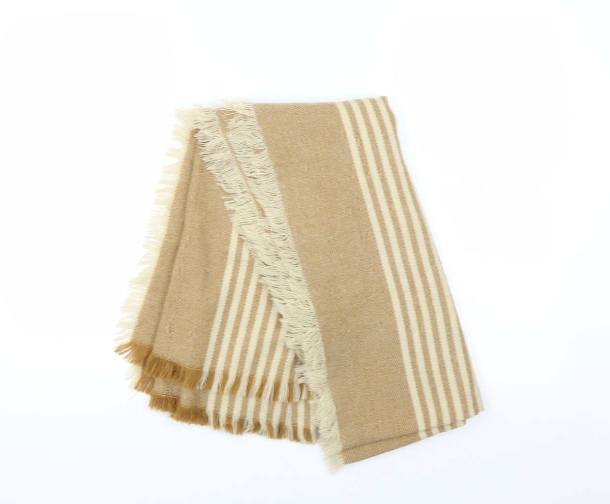 Front view of Preworn women’s brown striped scarf