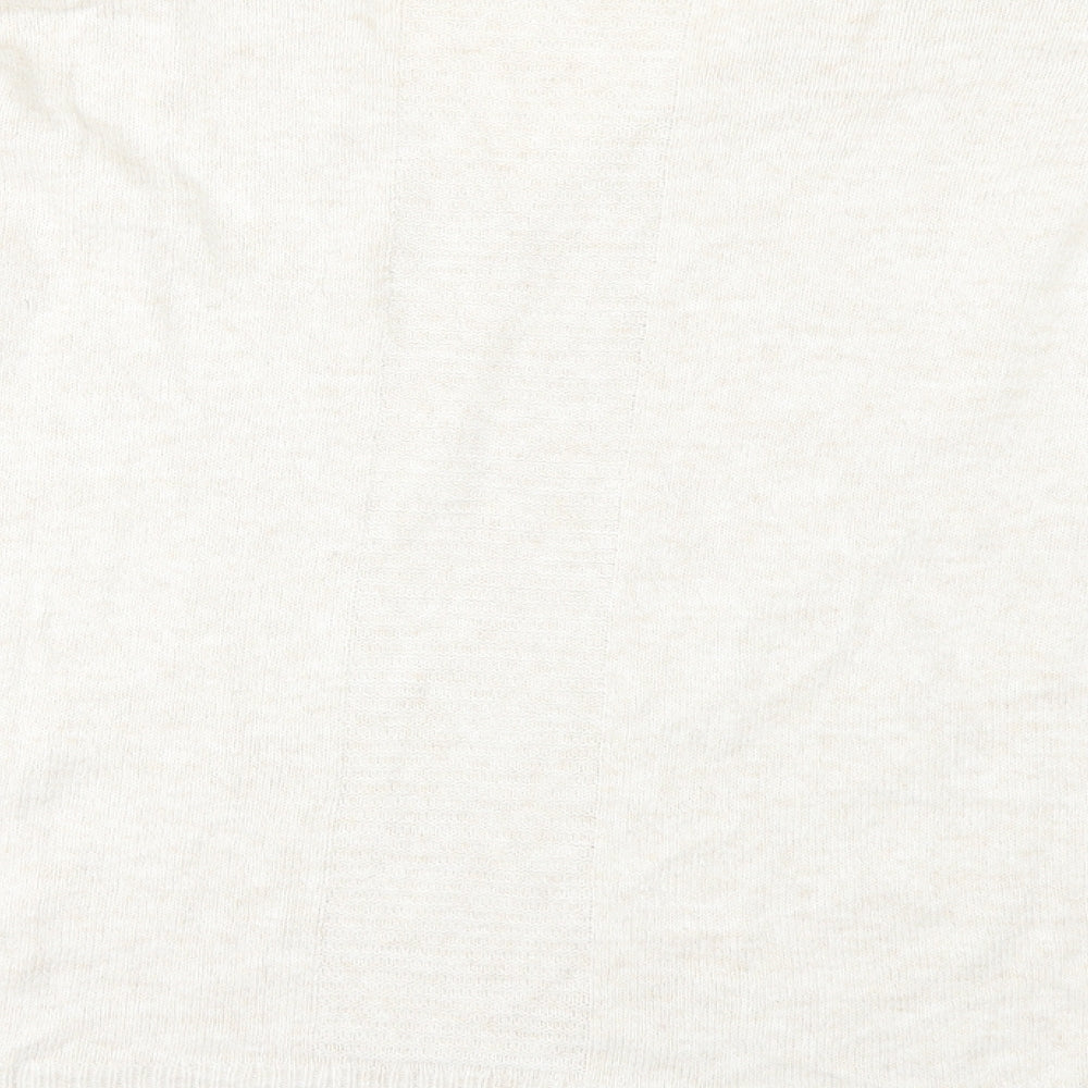 Brand and care label for Topshop women’s beige jumper, size S