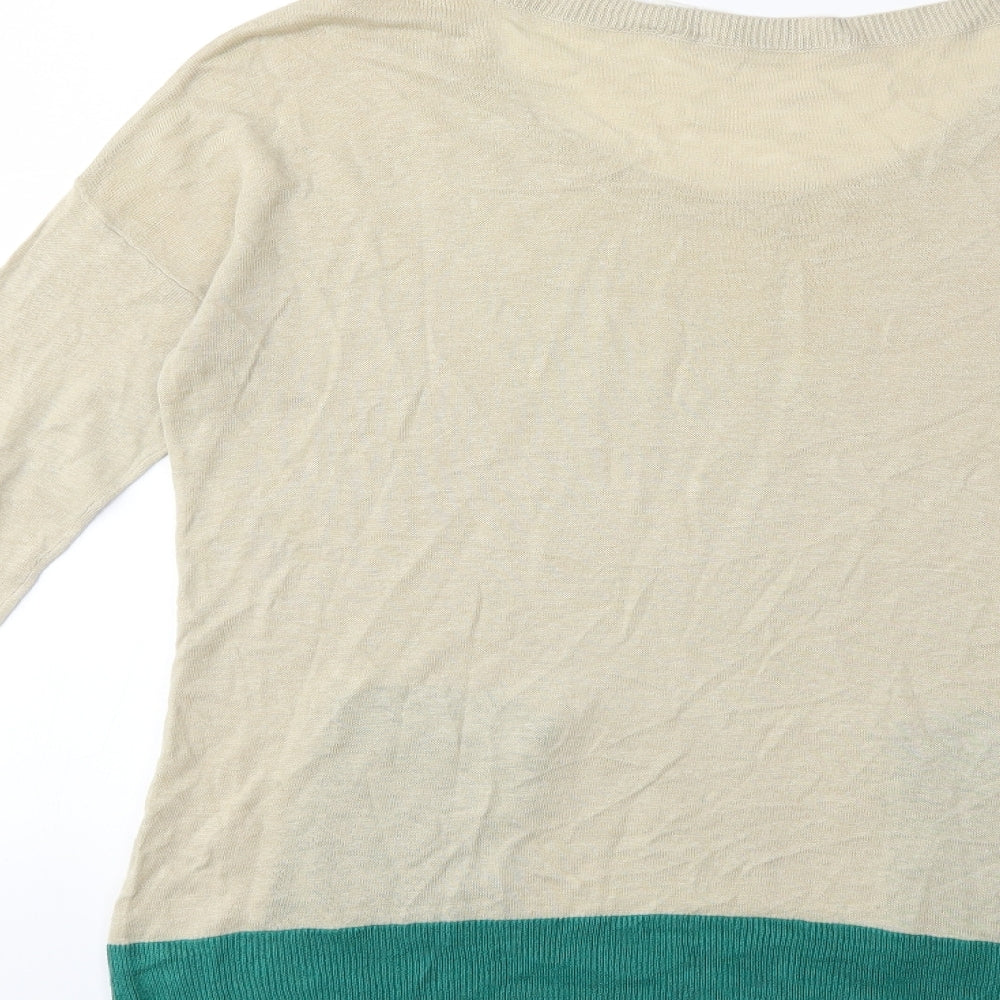 Brand and care label for Trenery women’s beige knit jumper, size XS