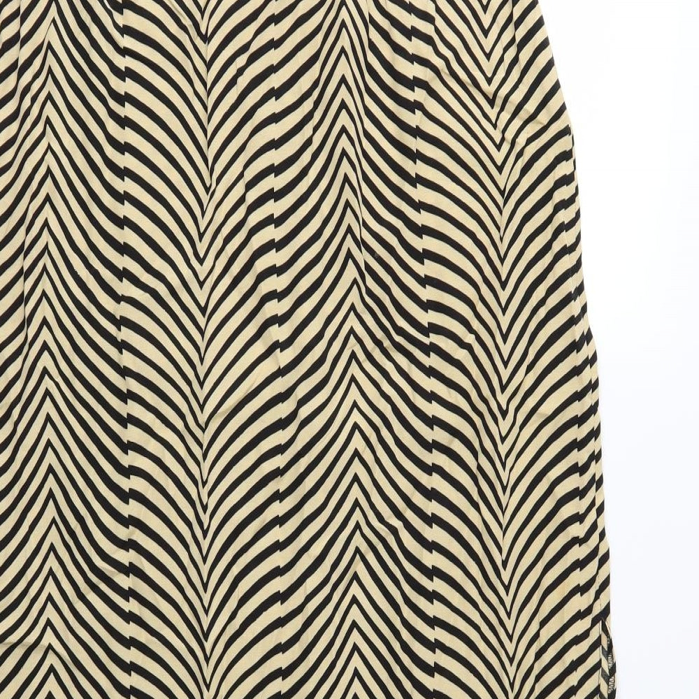 Brand and care label for Hamells women’s beige animal print a-line skirt, size UK 32, in