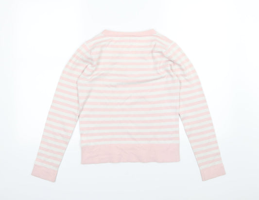 Paolo Feretti Womens Pink Striped Knit Pullover Jumper Size M