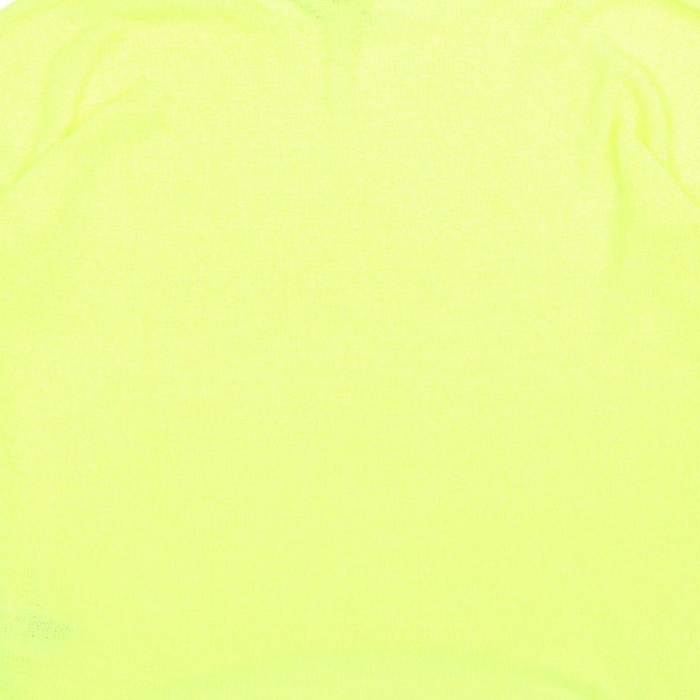 Brand and care label for Divided by H&M women’s yellow knit jumper, size S