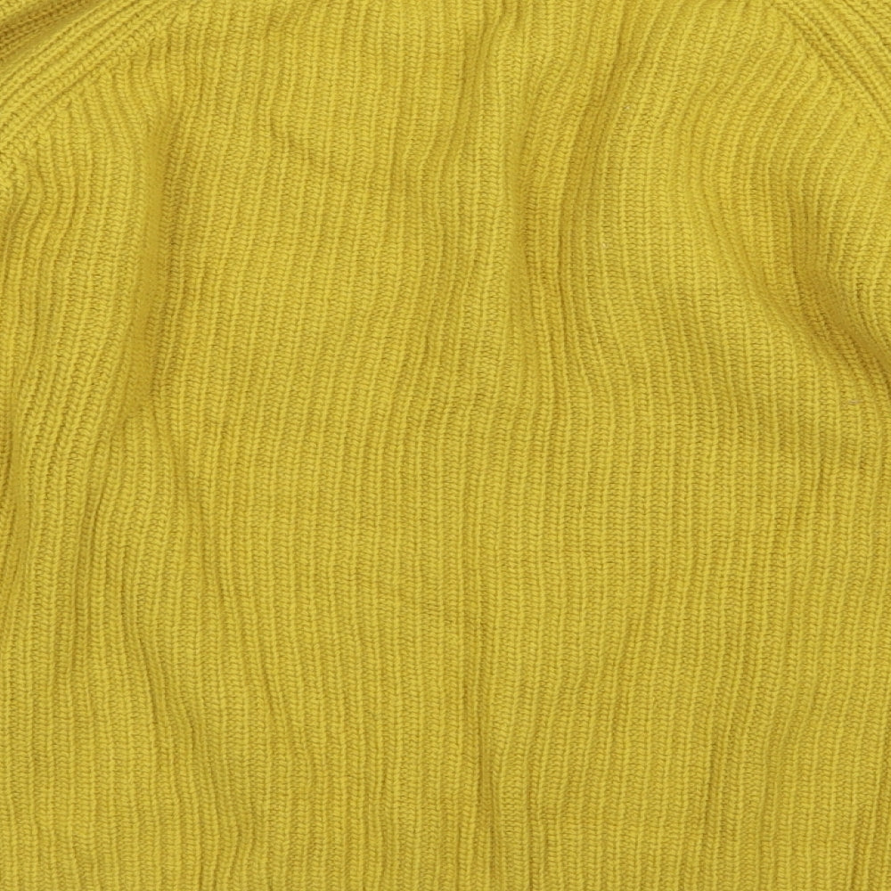 Brand and care label for Marks & Spencer women’s green knit jumper, size UK 14