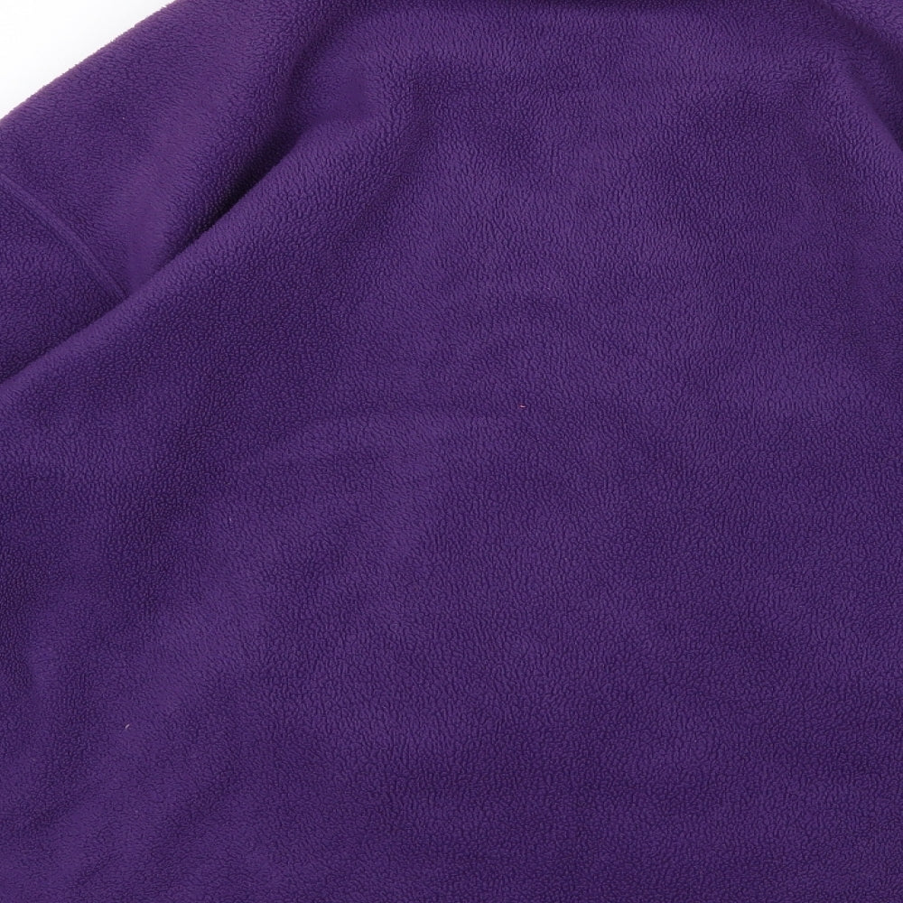 Brand and care label for Bonmarché women’s purple fleece jacket, size S