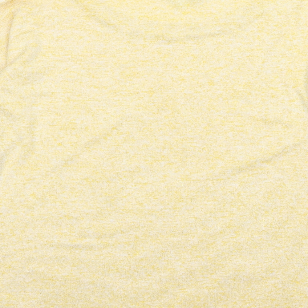 Brand and care label for Next women’s yellow jersey pullover sweatshirt, size UK 8, - oversized