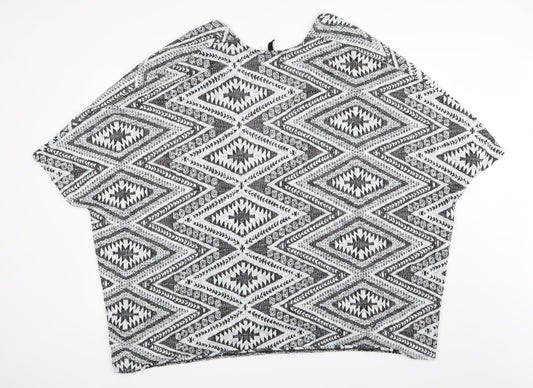 Divided by H&M Womens Grey Geometric Knit Cardigan Jumper Size M
