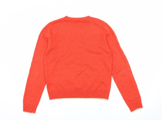 Light before Dark Womens Red Knit Pullover Jumper Size M