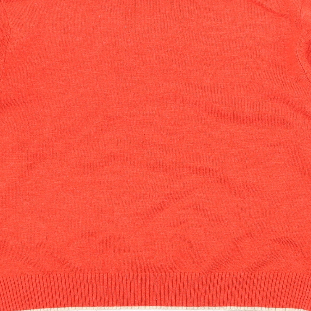 Brand and care label for Light Before Dark women’s red knit jumper, size M