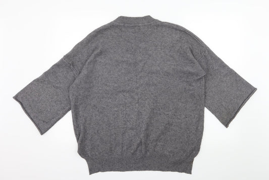 Sleek Chic Womens Grey Knit Pullover Jumper Size M