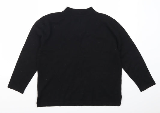Poppy Womens Black Pullover Jumper Size 16