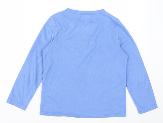 PJ Collections Girls Blue Animal Print Fleece Top Pyjama Top Size 9-10 Years - Unicorn