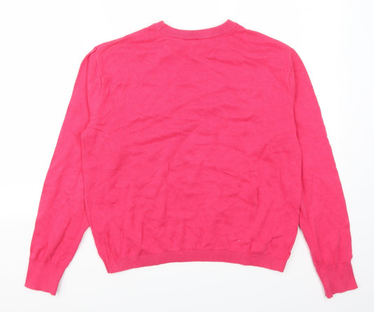 H&M Womens Pink Pullover Jumper Size S - Lonely Hearts Club