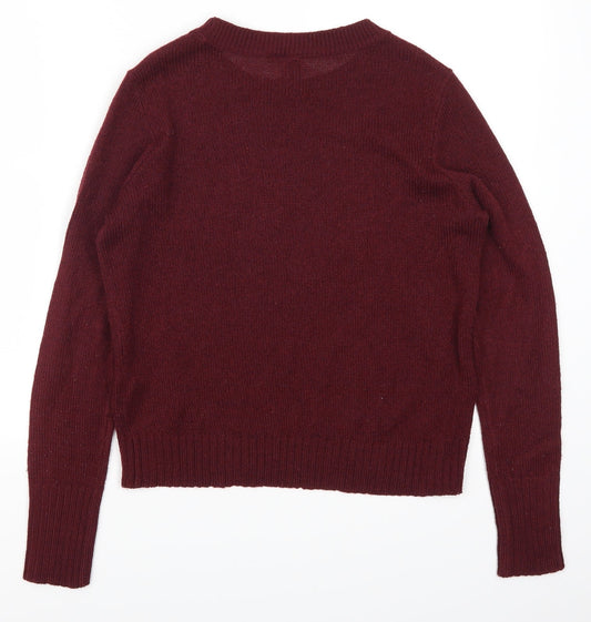 H&M Womens Red Pullover Jumper Size XS