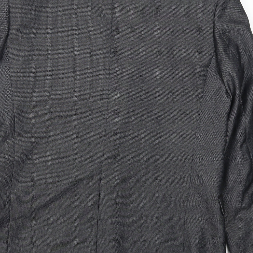 Brand and care label for Cedarwood State men’s grey jacket suit jacket, size 40