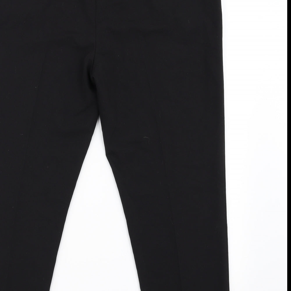 Brand and care label for Dorothy Perkins women’s black trousers, size UK 12, 26-inch leg