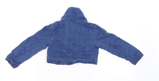 Preworn Boys Blue Full Zip Jumper Size 3-4 Years