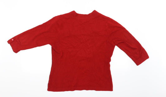 Filati Womens Red Pullover Jumper Size L