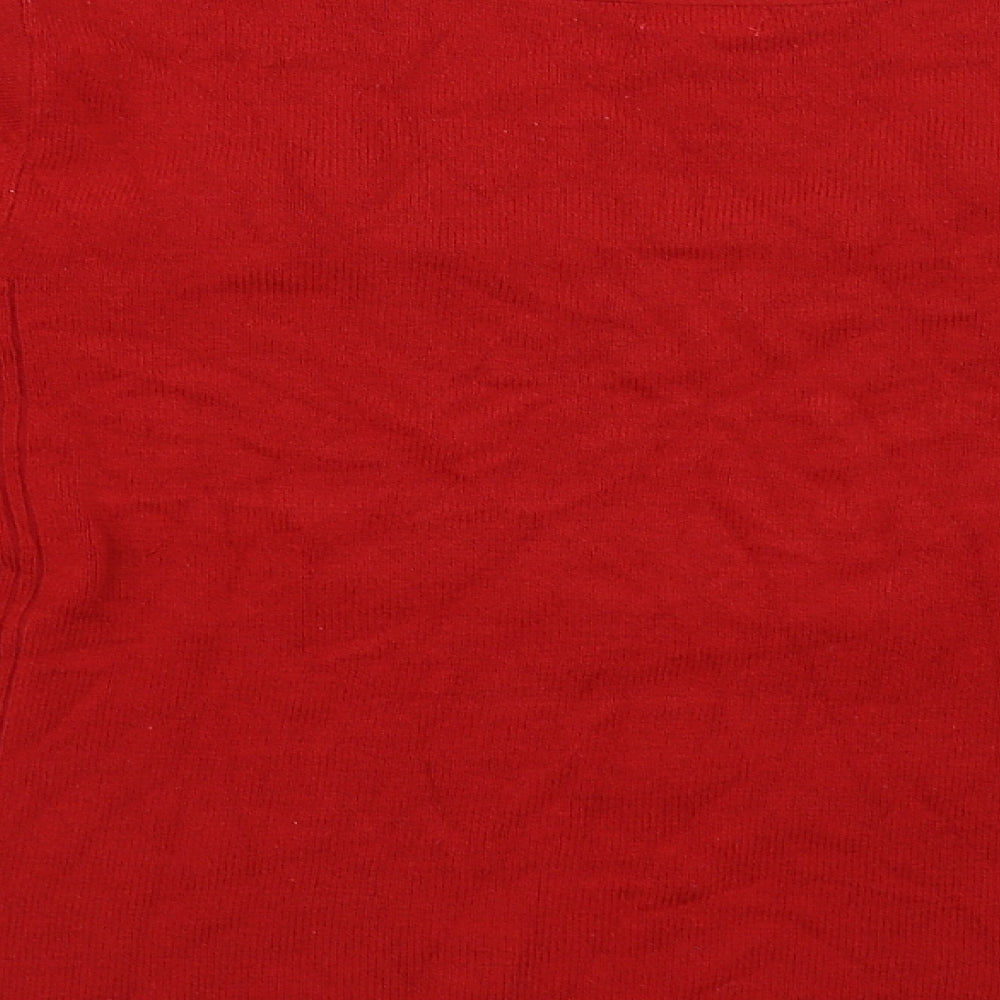 Brand and care label for Filati women’s red jumper, size L