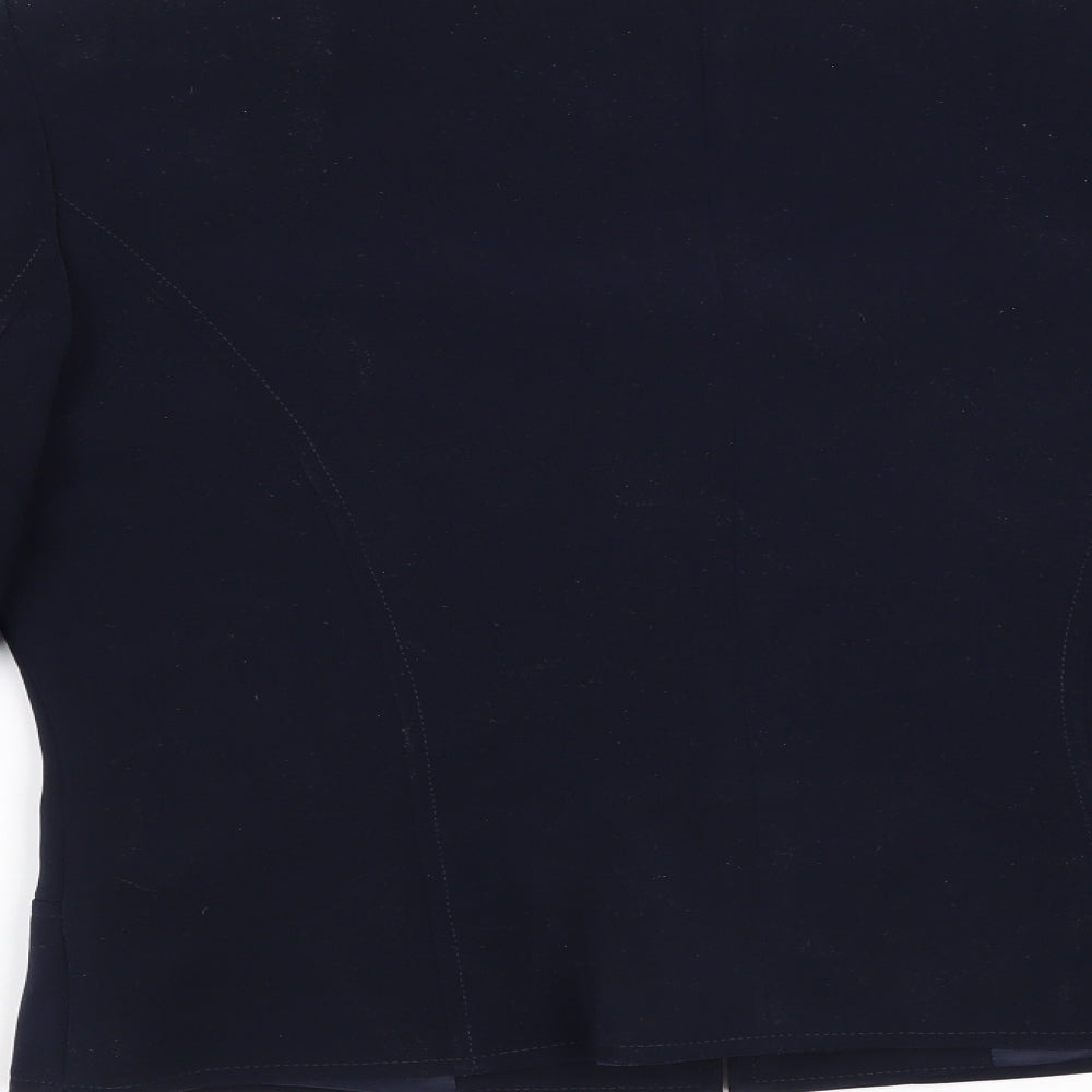 Brand and care label for Apart women’s blue jacket blazer, size UK 12