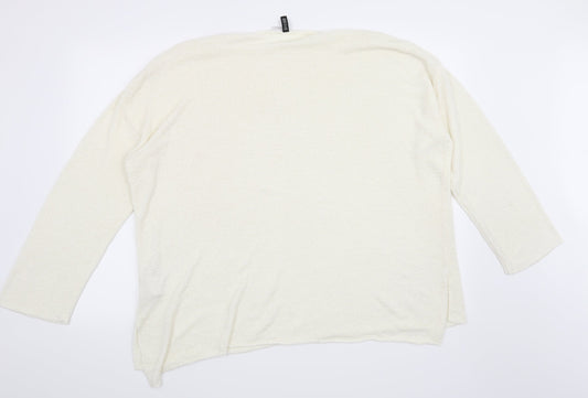 H&M Womens White Pullover Jumper Size XL