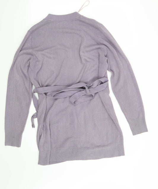 Text Womens Purple Cardigan Jumper Size L