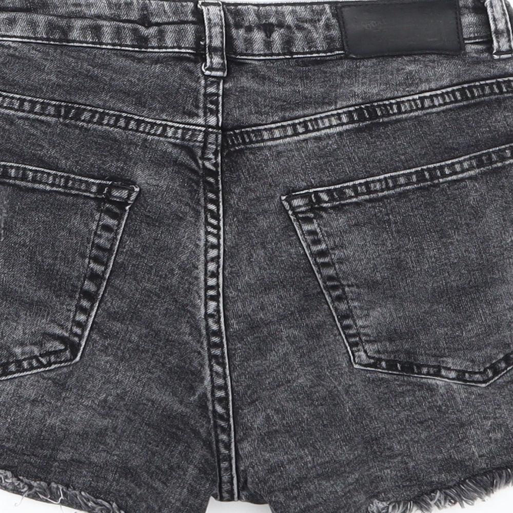 Brand and care label for Collezione women’s black hot pants shorts, size UK 8