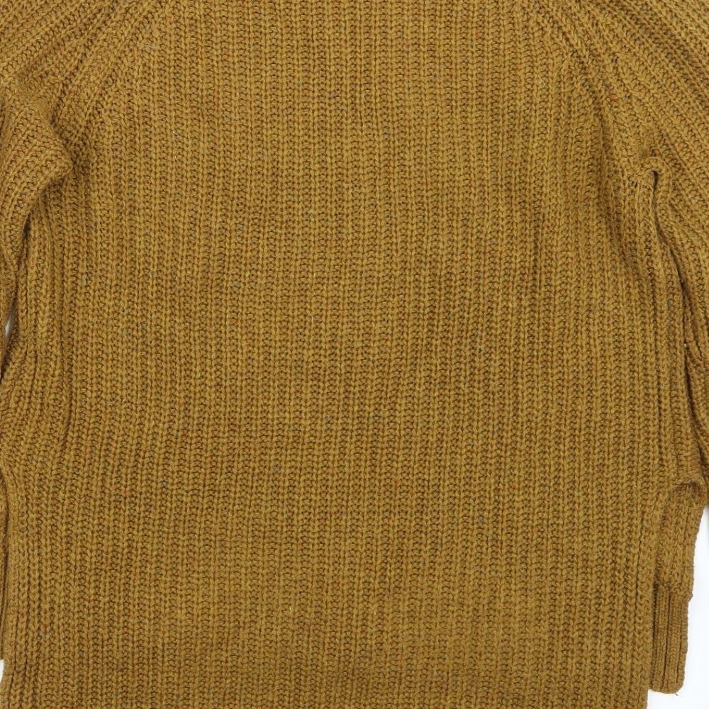 Brand and care label for Bershka women’s brown jumper, size M