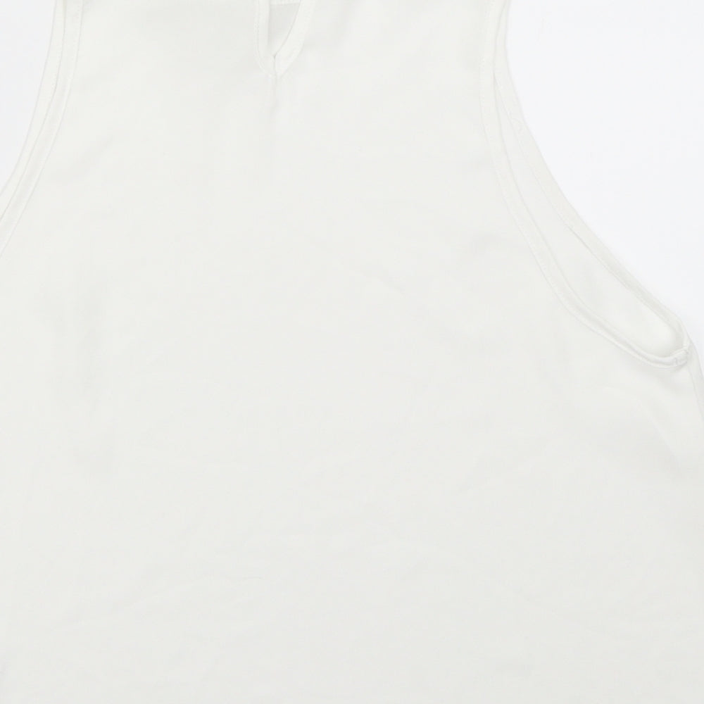 New Look Womens White Chiffon Basic Blouse Size 12
