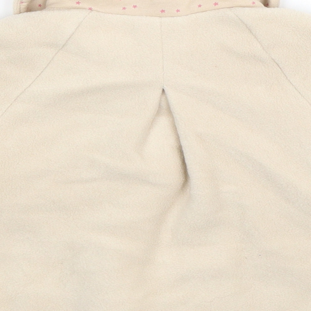 Brand and care label for Next Baby Beige Fleece Jacket, size 3-6, Months