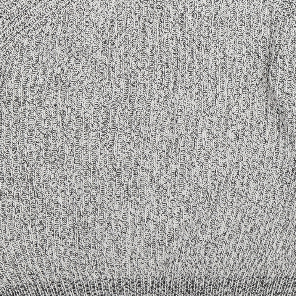 Brand and care label for H&M women’s grey knit jumper, size M