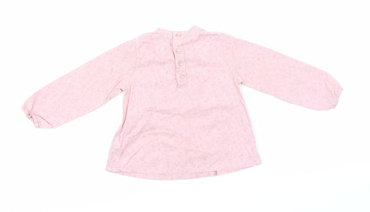 Mothercare Girls Pink Basic Blouse Size 9-12 Months