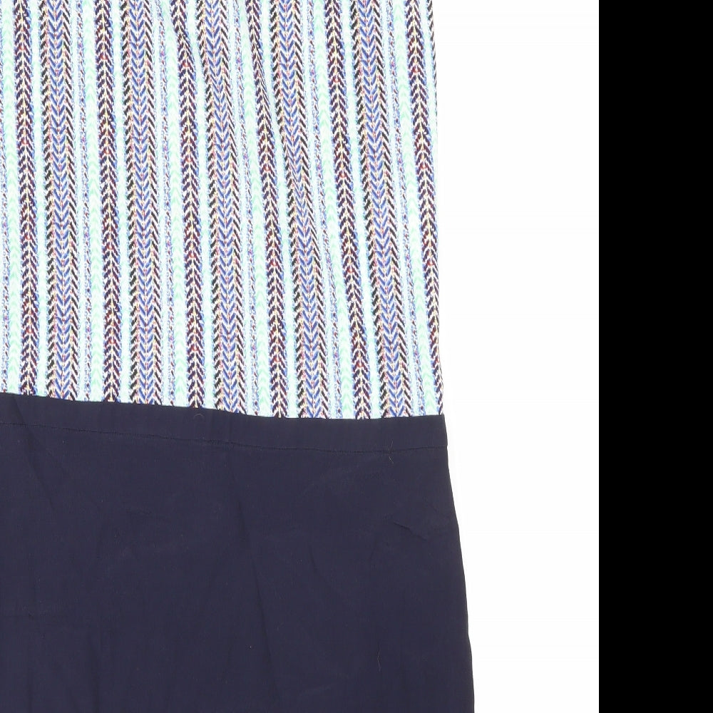 Brand and care label for Charlie women’s blue a-line, size UK 8