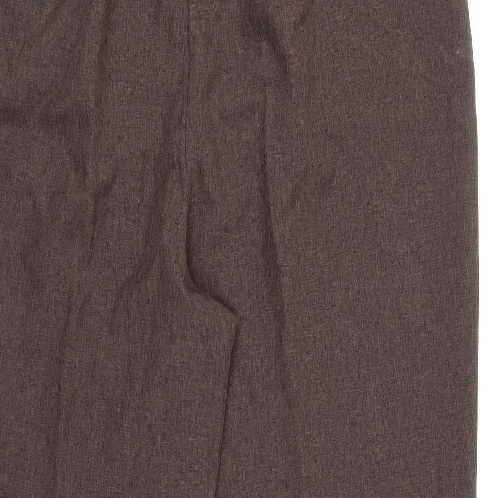 Brand and care label for Bonmarché women’s brown trousers, size UK 18, 25-inch leg