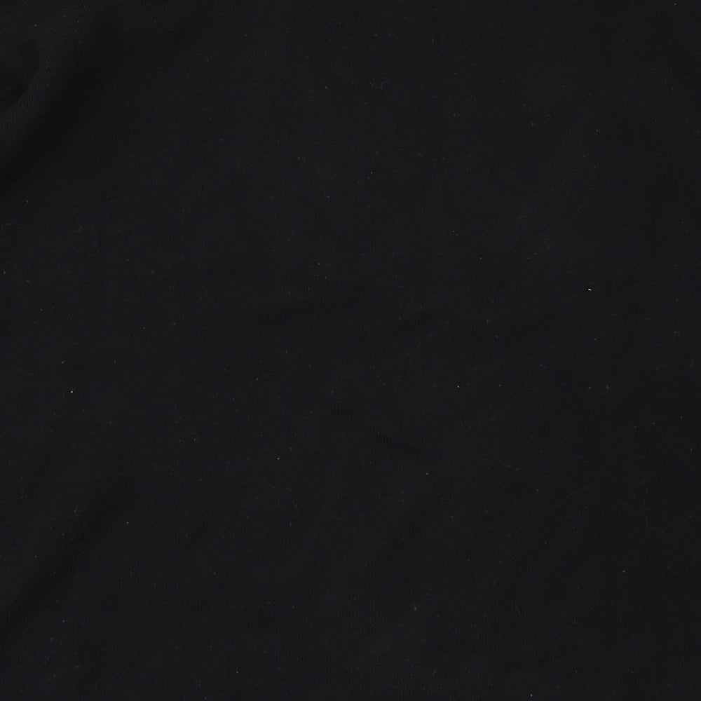 Brand and care label for portsaid women’s black basic t-shirt, size UK 16