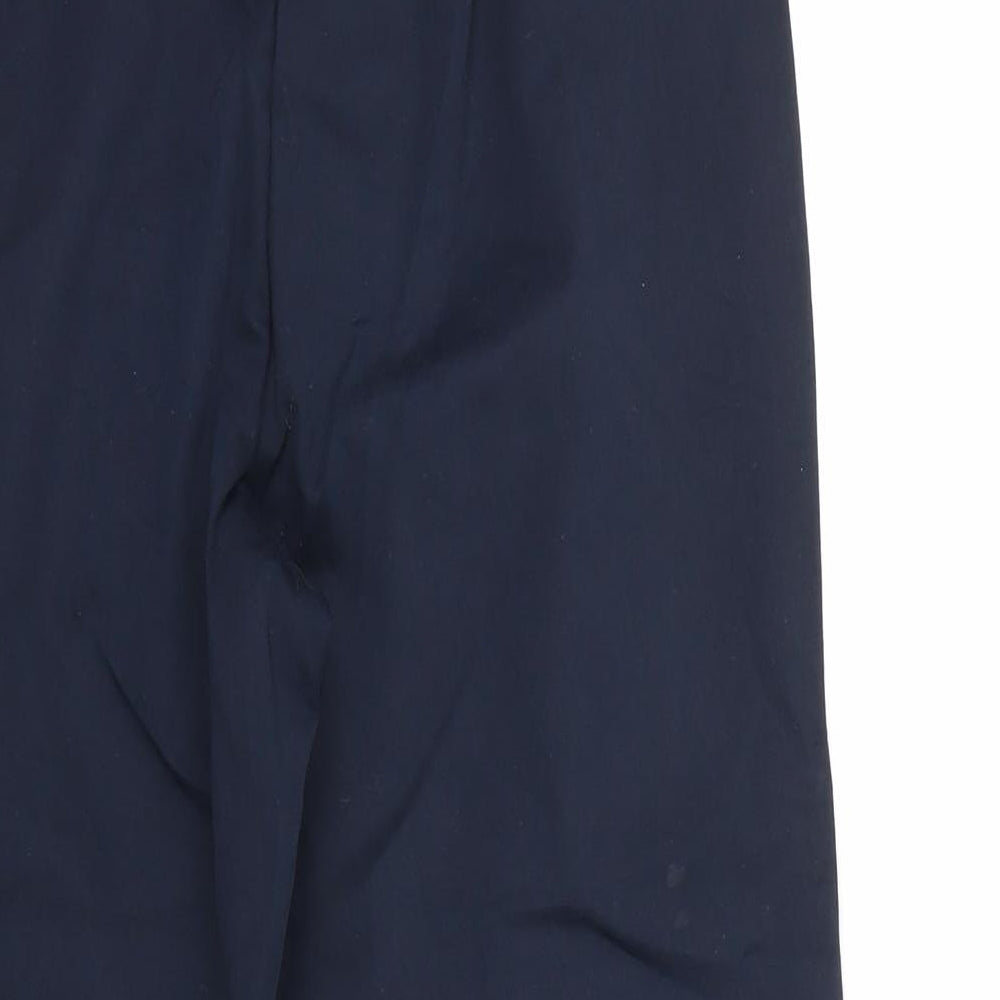Brand and care label for Marks & Spencer women’s blue trousers, size UK 10, 22-inch leg
