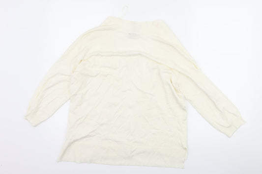 Intuition Womens White Cardigan Jumper Size S