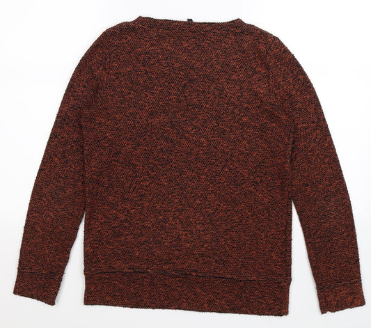 NEXT Womens Brown Floral Knit Pullover Jumper Size 8 - lace detail