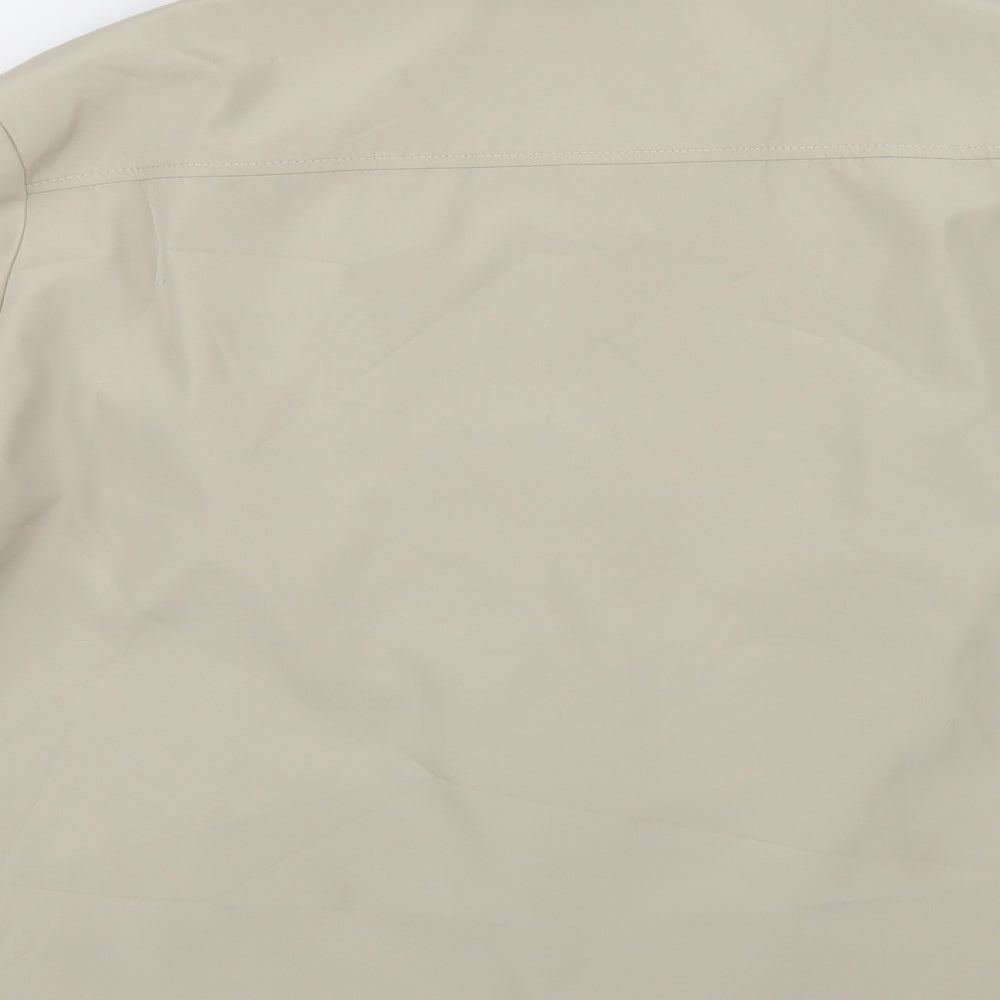Brand and care label for Bonmarché women’s beige jacket coat, size UK 14