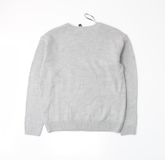 Divided by H&M Mens Grey Knit Pullover Jumper Size XS