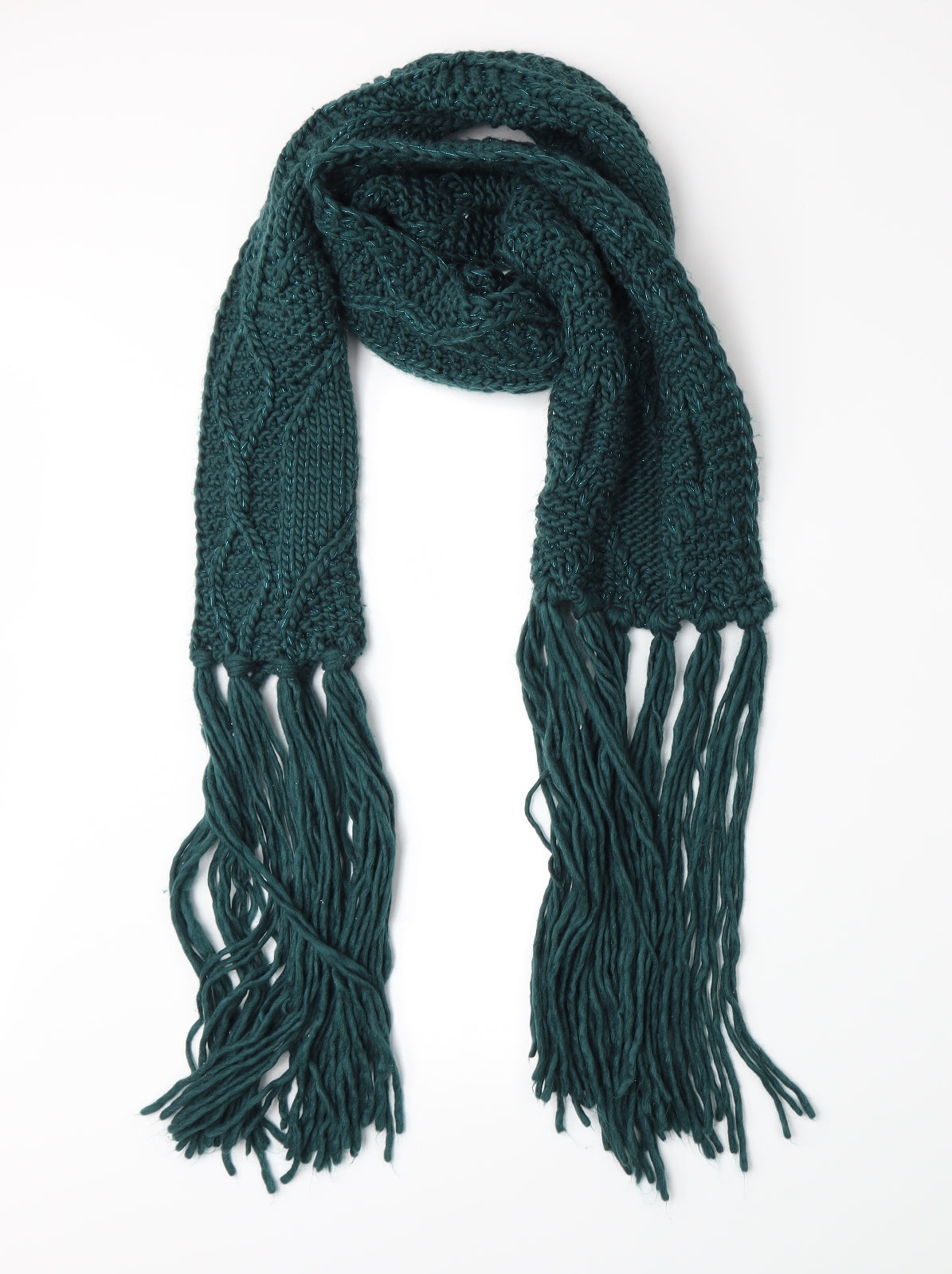 Preworn Womens Green Knit Scarf