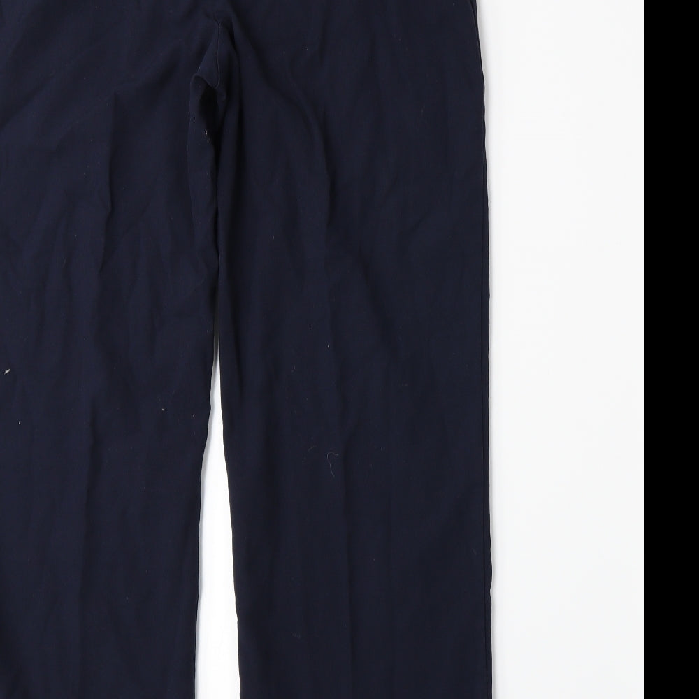 Brand and care label for Autonomy women’s blue trousers, size UK 12, 26-inch leg