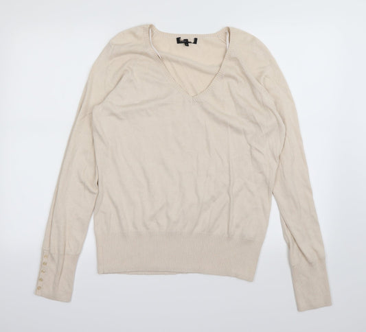 Preworn Womens Beige Pullover Sweatshirt Size 18