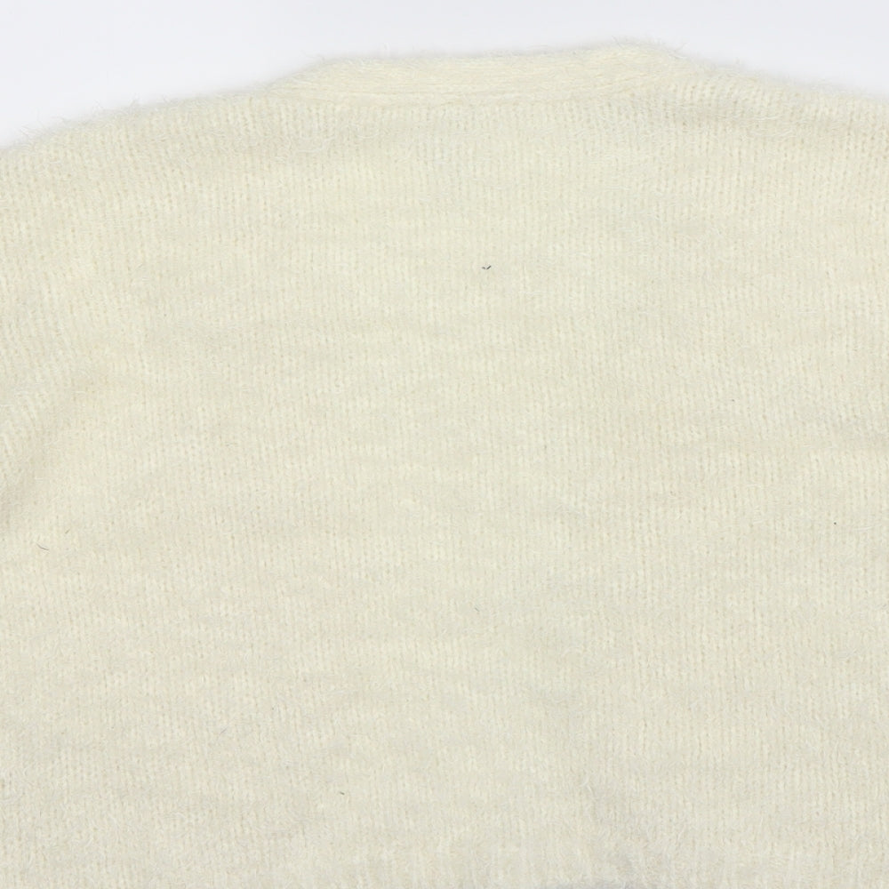 Brand and care label for Anthology women’s beige cardigan jumper, size UK 20
