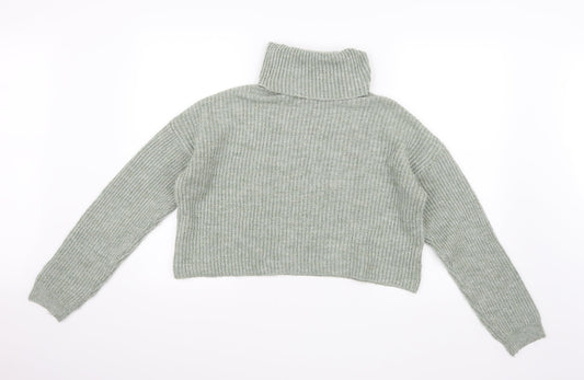 New Look Womens Green Knit Pullover Jumper Size S