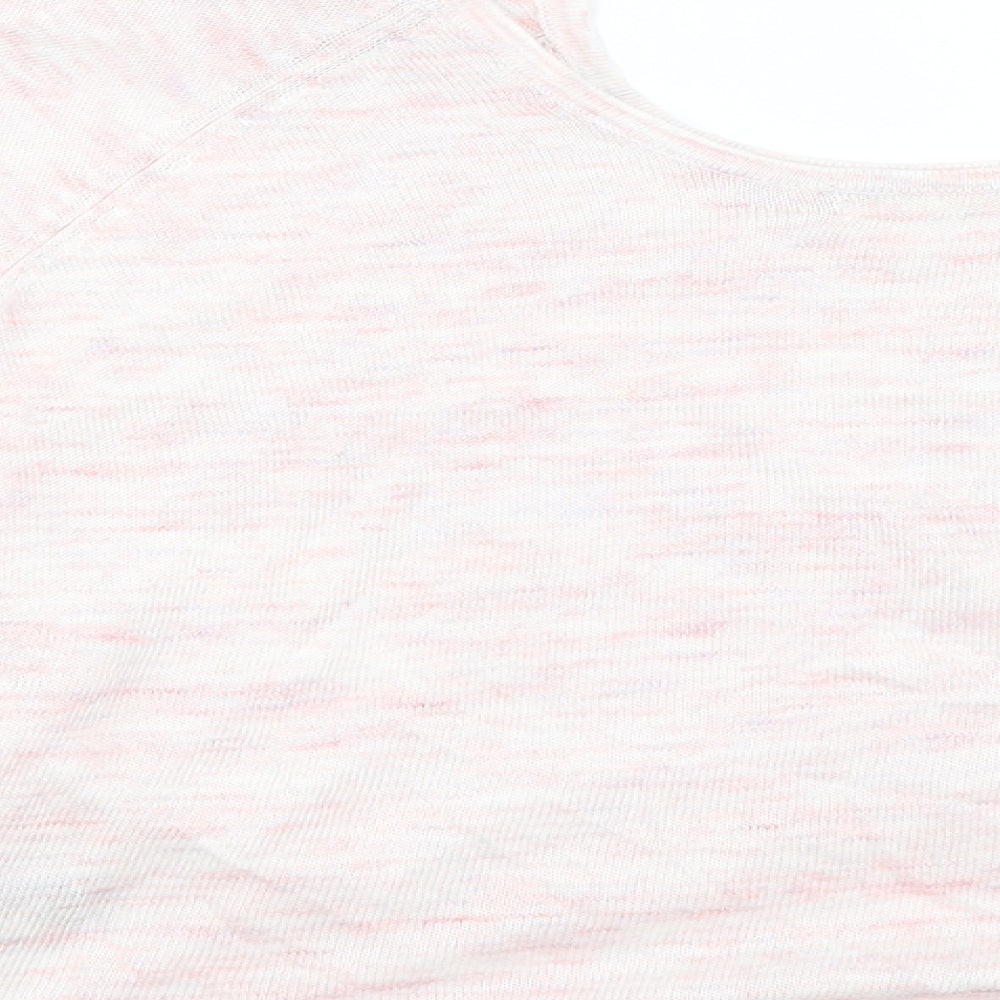Brand and care label for Marks & Spencer women’s pink jumper, size UK 14