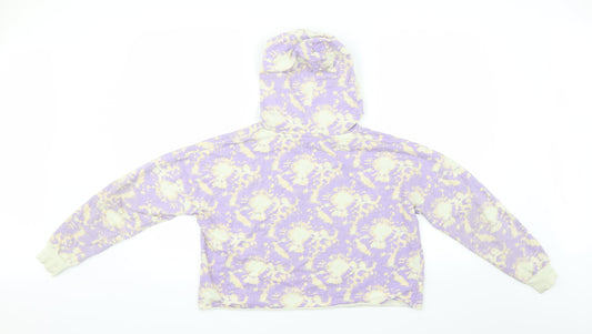 Studio Womens Purple Pullover Hoodie Size 12 - CROPPED