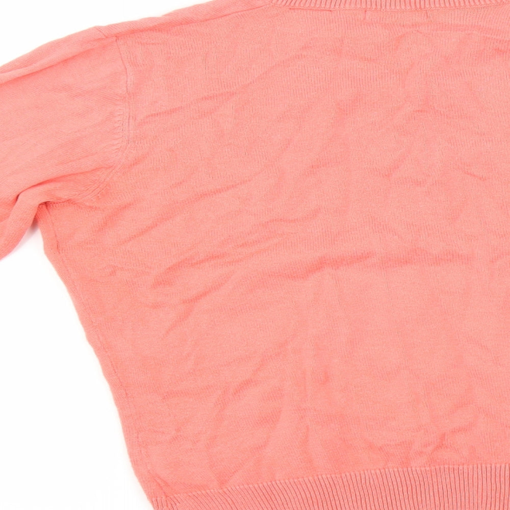 Brand and care label for Green Lamb women’s pink jumper, size UK 12