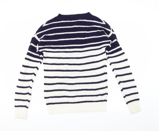 Studio Womens Blue Striped Pullover Jumper Size 8