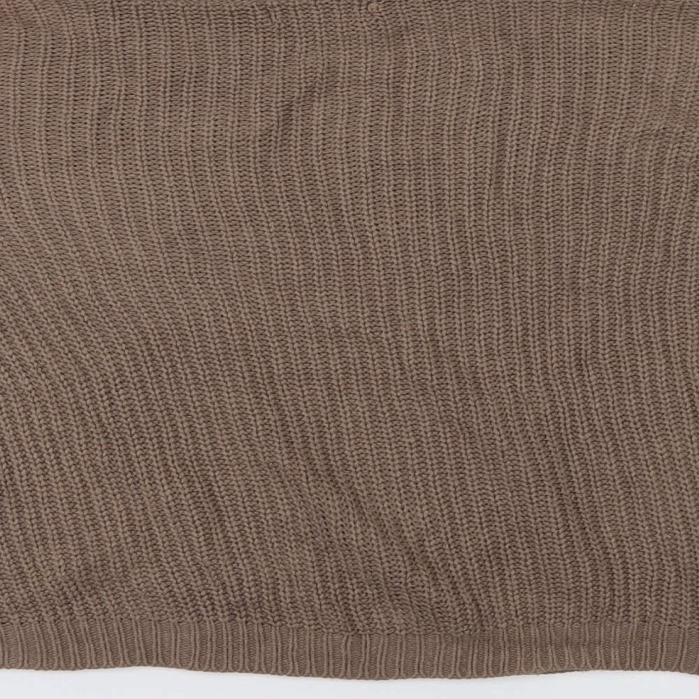 Brand and care label for Missguided women’s beige jumper, size L