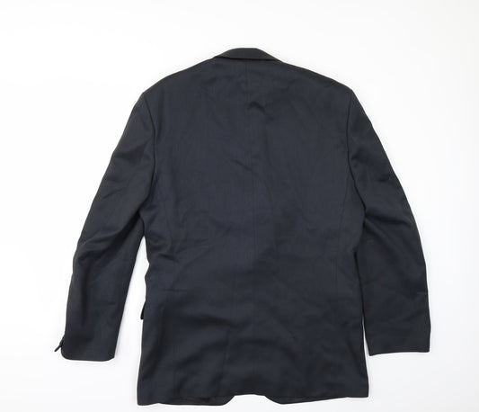 Pinstripe Mens Blue Jacket Suit Jacket Size 40